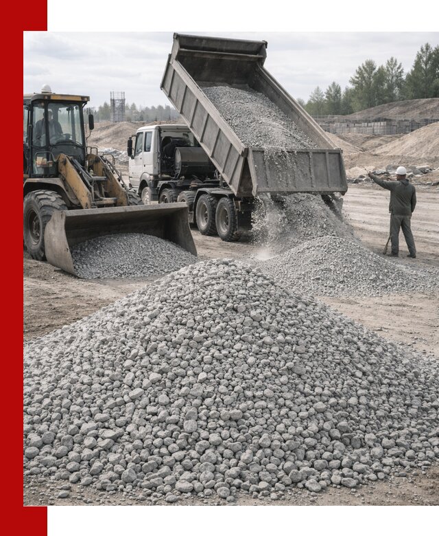 Доставка известнякового щебня фр. 5–20 в Курганинске