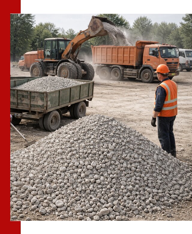 Доставка известнякового щебня фракция 20–40 в Курганинске