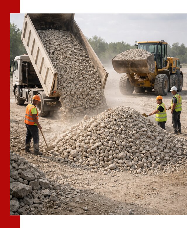 Доставка известнякового щебня фр. 40-70 в Курганинске