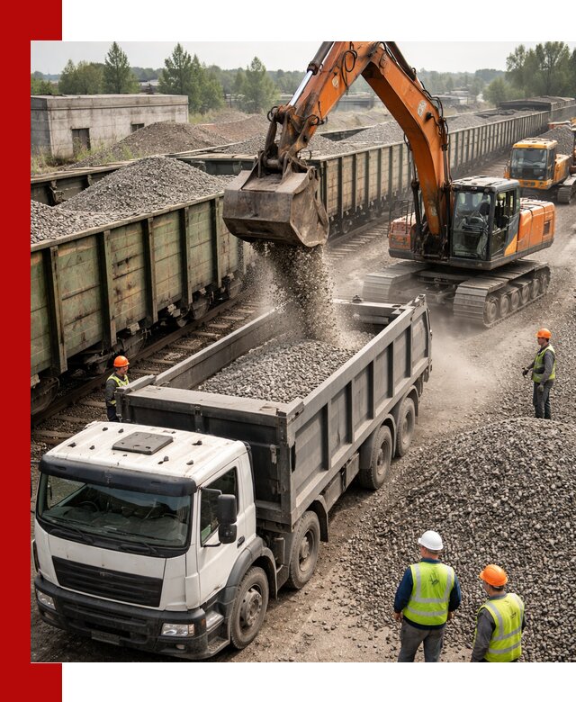 Железнодорожный щебень фракция 25–60 для поставок в Курганинске