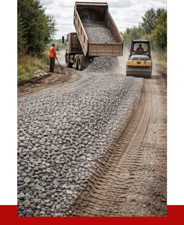 Щебень для отсыпки дороги в Курганинске от 2808 р. ПРОНЕРУДКгн
