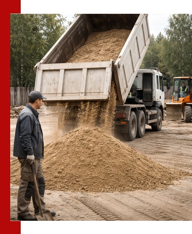Доставка и продажа песка с разгрузкой в Курганинске