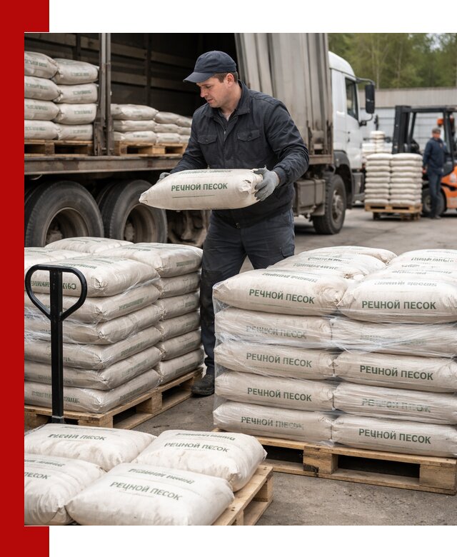 Речной песок в мешках с доставкой в Курганинске
