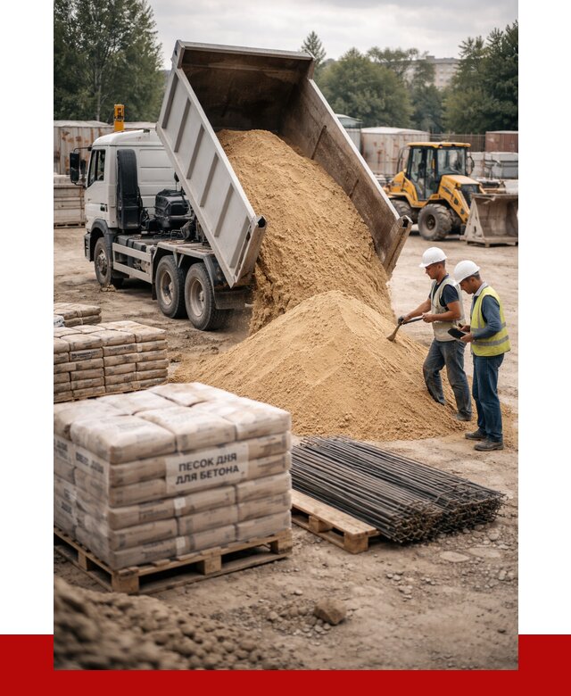 Песок для бетона в Курганинске от 2600 р. с доставкой, ПРОНЕРУДКгн