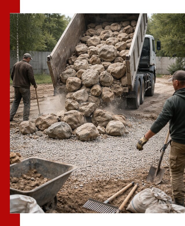 Доставка и укладка булыжника в Курганинске