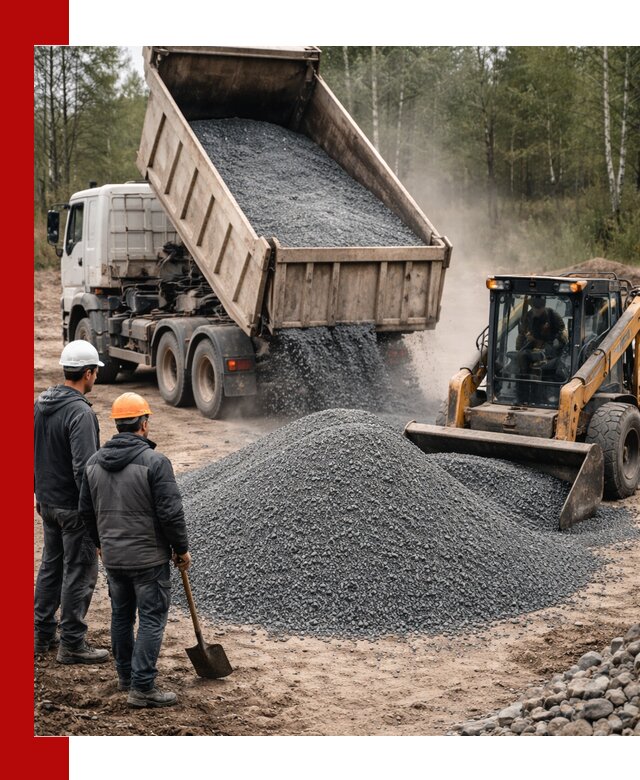 Гранитный отсев 0-5 с доставкой и разгрузкой в Курганинске