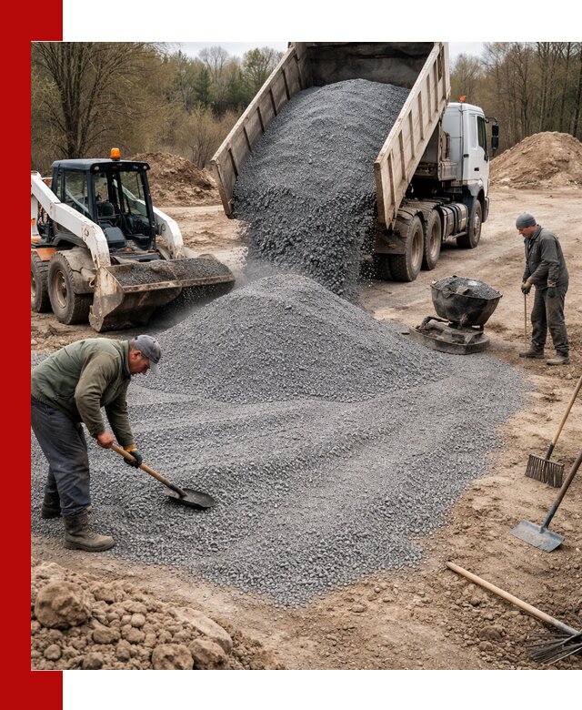 Отсев для подсыпки в Курганинске — доставка и подсыпка на участок