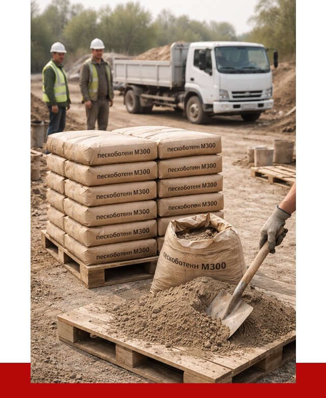 Пескобетон М300 в Курганинске с доставкой от 4836 р. за куб | ПРОНЕРУДКгн