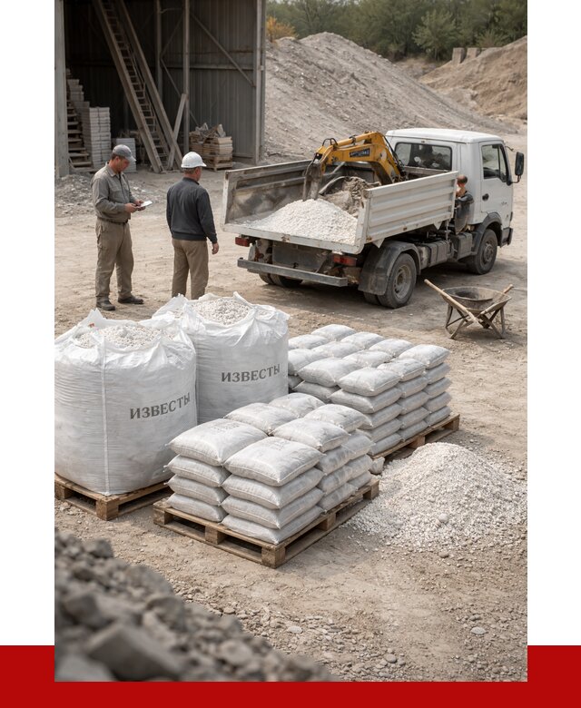 Известь строительная в Курганинске с доставкой от 4368 р. | ПРОНЕРУДКгн