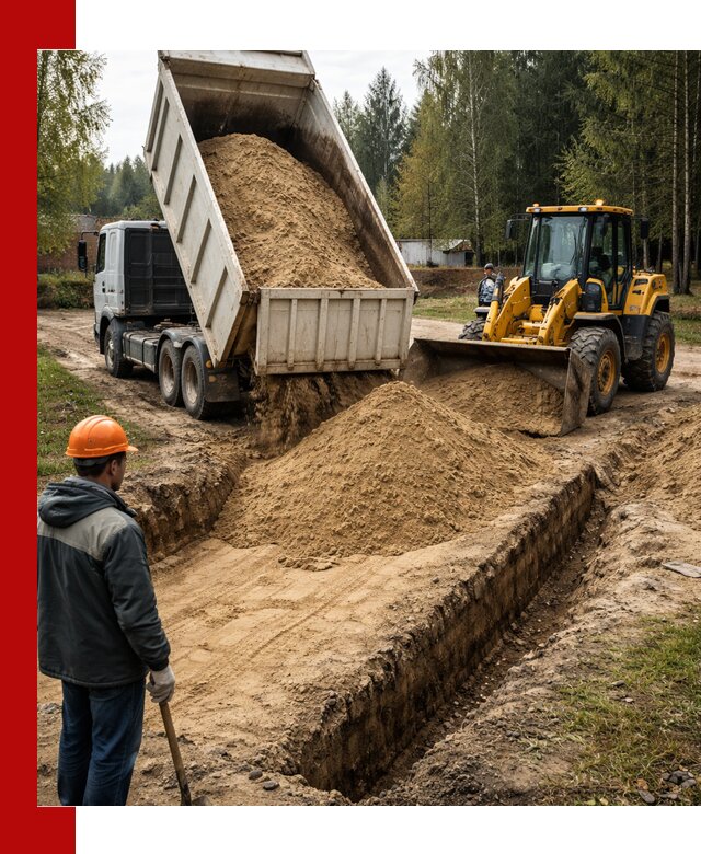 Доставка песчаного грунта в Курганинске для строительных работ
