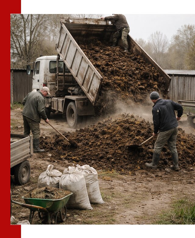 Доставка коровьего навоза самосвалом в Курганинске