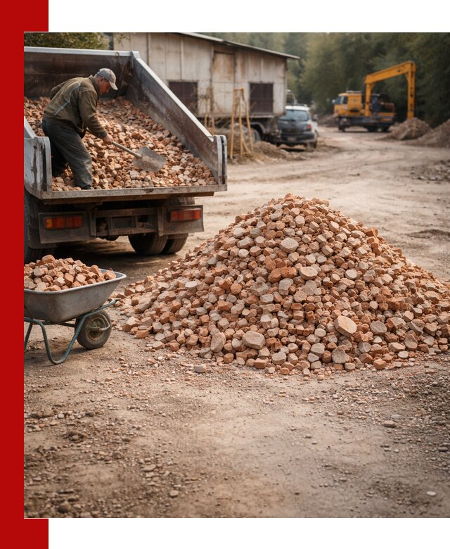 Доставка и подушка из боя кирпича с разгрузкой в Курганинске