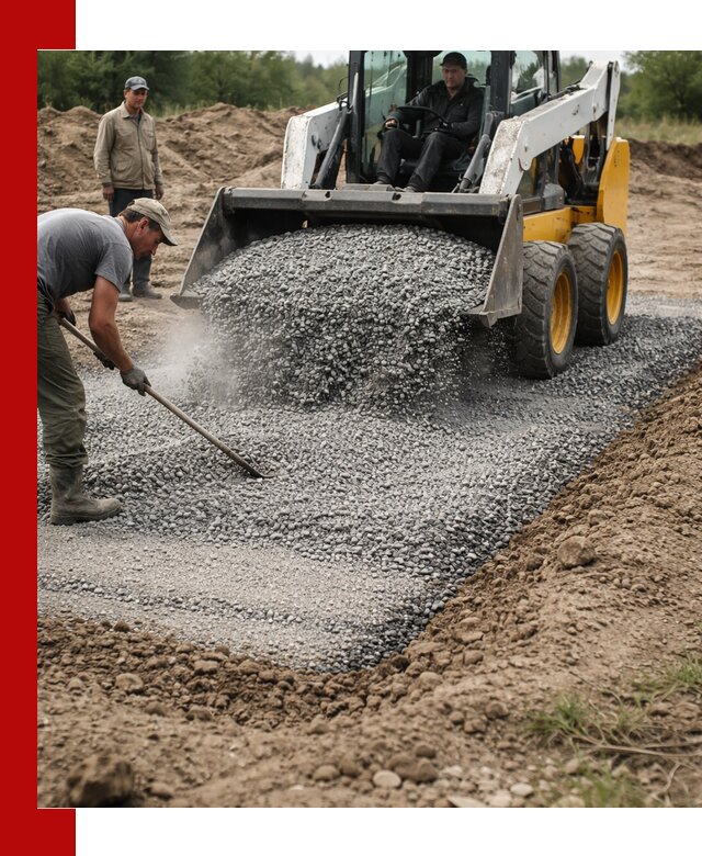 Устройство щебеночной подушки в Курганинске для дорог и фундаментов